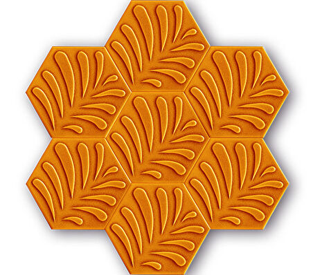 Armada Çini 15x17 Cm Yaprak Karamel Altıgen Seramik