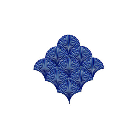 Armada Çini 17x17 cm Kobalt İstiridye Balık Pulu Seramik