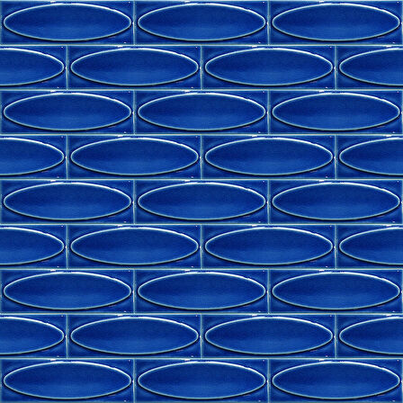 Armada Çini 7x21 Cm Elips Kobalt  Çini Seramik