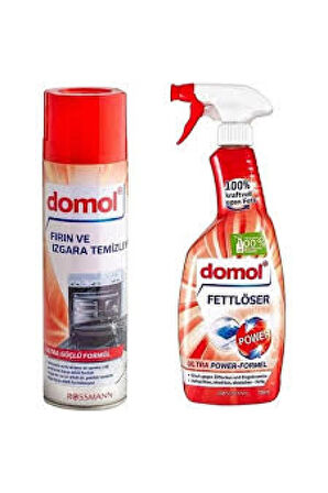 Domol Fırın & Izgara Temizleyici Köpük 500 ml & Domol Yağ Çözücü Sprey 750 ml