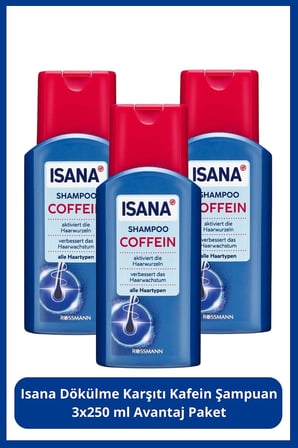 Dökülme Karşıtı Kafein Şampuan 250 ml 3'lü