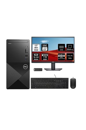 Vostro 3030MT Core i3 12100 16GB RAM 1TB SSD 23.8" FHD FreeDOS N6001VDT3030MTP602 Masaüstü Bilgisayar + PER4 USB Bellek