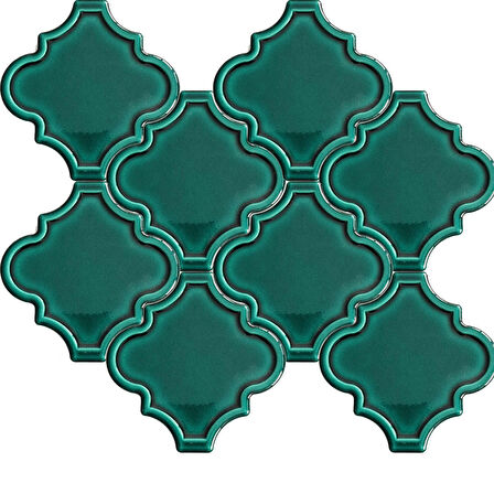 Armada Çini 12x12 Ottoman Rölyefli Arabesk Yeşil Çini