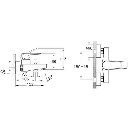 Artema Flow Square Banyo Bataryası Mat Siyah