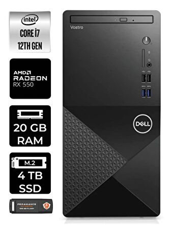 DELL VOSTRO i7 12700 20GB RAM 4TB SSD RX550/4GB W11HOME N7598VDT3910 MASAÜSTÜ PC & PER4 BELLEK