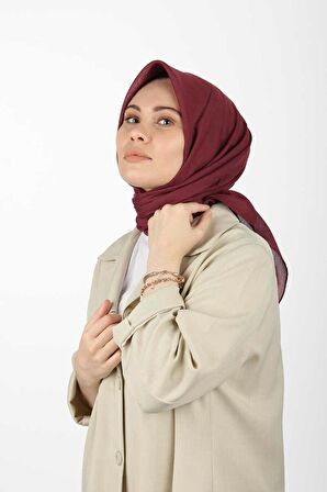 Aker Eşarp Kırmızı Kadın Düz Polyester Eşarp