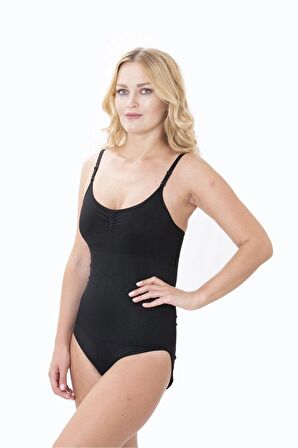 1 Beden Inceltici Avantajlı 2li Paket Sıkılaştırıcı Toparlayıcı Zıbın Korse Siyah Ve Ten Renk