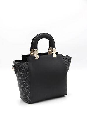 Kadın Omuz Çantası 1108-43124 SİLVER POLO  Kadın ÇANTASI M178 SİYAH PLATİN-MAT SİYAH