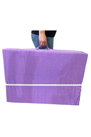 Katlanır Yer Yatağı Sünger Yatak Mor Kırçıllı 80x180 Cm-6 Cm Tek Kişilik