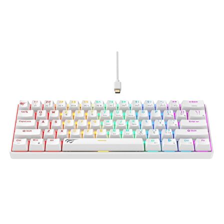 Havit Gamenote KB903L %60 Mekanik Blended Aydınlatma Oyuncu Klavyesi - 61 Tuş - Beyaz