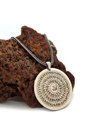 Erkek Gümüş Kolye - Esma-ül Hüsna Erkek 925 Gümüş Kolye Zincir