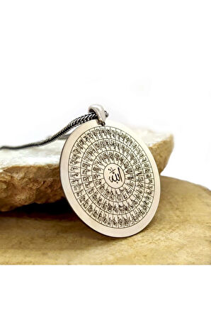 Erkek Gümüş Kolye - Esma-ül Hüsna Erkek 925 Gümüş Kolye Zincir