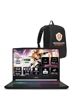 Katana 15 HX i9-14900HX 32GB 2TB SSD RTX5060/8GB 15.6" 2K QHD 165Hz W11P Gaming Laptop B14WFK