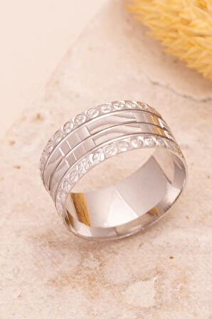 Zeus Model Erkek Gümüş Tek Alyans Yüzük Nişan Söz Yüzükleri