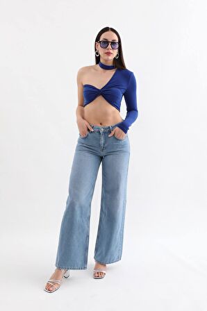 Kadın Geniş Kesim Jean Pantolon