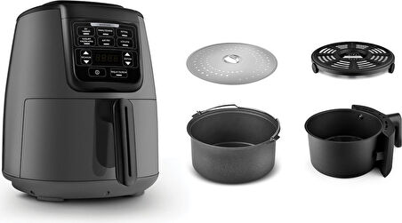 Karaca Air Pro Cook 3 In 1 Xl Ev Yemeği, Közleme, Sulu Yemek Tencereli Airfryer Fritöz Space Gray 4 Kişilik
