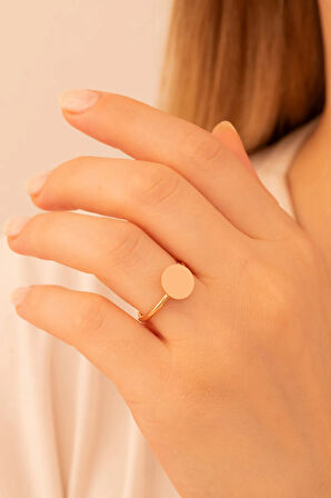 Kadın Gümüş Yüzük - El İşçiliği Yuvarlak Motifli Zirkon Taşlı Kadın Yüzük