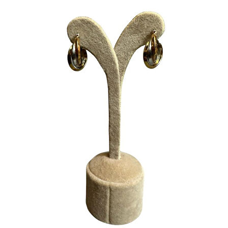 Uretti - İREM 3914 Üç Renkli Sarmal Çelik Halka Küpe