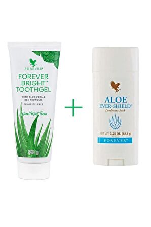 Forever Shield Antiperspirant Ter Önleyici Leke Yapmayan Kadın Stick Deodorant 92 gr + Bright Toothgel Diş Macunu 130 ml