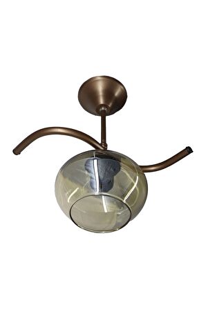 Fuji Bronz Tekli Bal Yatsı Camlı Avize | Kaliteli Modern Metal Avize