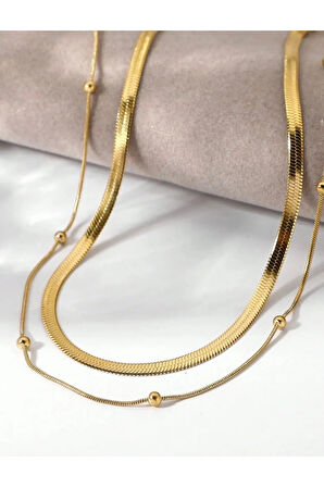 İtalyan Zincir Çift Katlamalı Snake Model Kolye Günlük , Parti , Düğün , Abiye