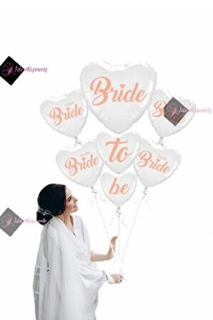 50 Balonlu Bride To Be Kalpli Bekarlığa Veda Partisi 1 Bride 10 Team Bride Gold Renkli Geçici Dövme