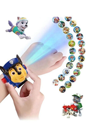 Paw Patrol Figürlü Projeksiyonlu Dijital Kol Saati 24 Farklı Karakteri Yansıtır
