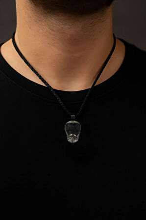 Erkek Kuru Kafa Motifli Polo Zincir Model Çelik Kolye
