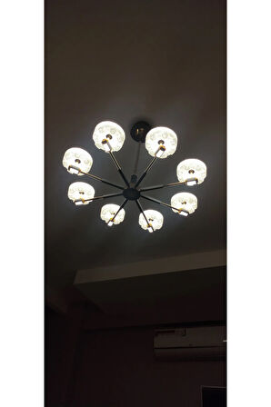 Sima Avize Ultra Modern Kristal Başlık 8 Kollu Led Avize