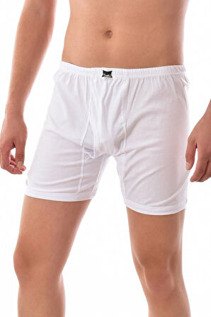 Beyaz 12 Adet 0110 Erkek Paçalı Boxer