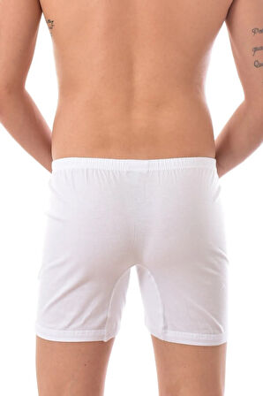 Beyaz 12 Adet 0110 Erkek Paçalı Boxer