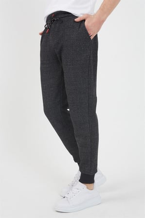 Erkek Siyah Içi Polarlı Slim Fit Paça Lastikli Jogger Eşofman Altı 