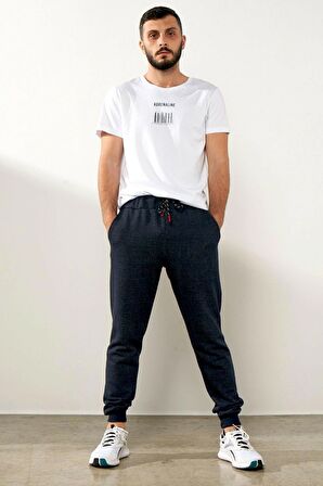 Erkek Siyah Içi Polarlı Slim Fit Paça Lastikli Jogger Eşofman Altı 