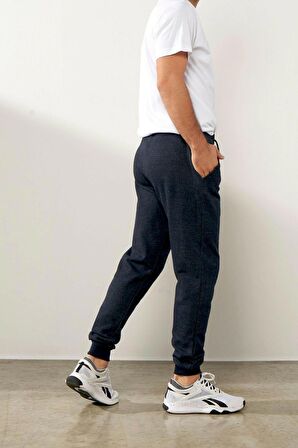 Erkek Siyah Içi Polarlı Slim Fit Paça Lastikli Jogger Eşofman Altı 