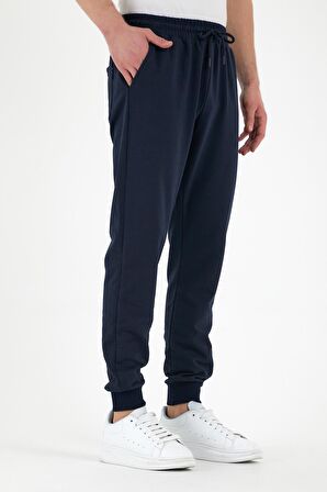 Lacivert Erkek Eşofman Altı Etiketli Arka ve Yan Cepli Regular Fit