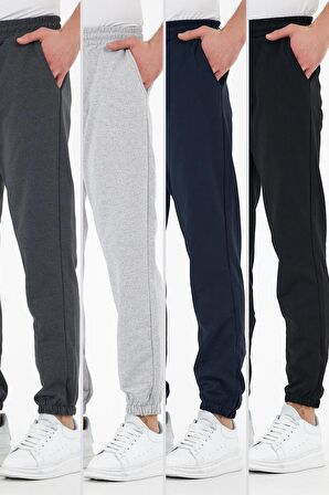 METALIC Çok Renkli 4'lü Erkek Eşofman Altı Etiketli Arka ve Yan Cepli Regular Fit Lastik Paça