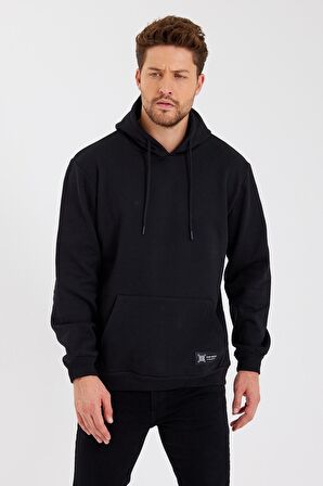 Kanguru Cepli Kapüşonlu İçi pamuklu Erkek Sweatshirt