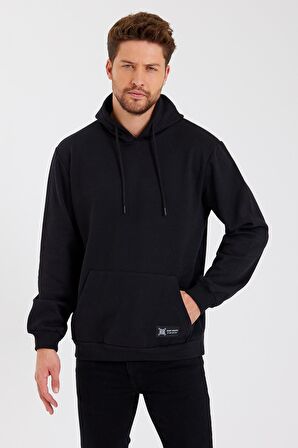 Kanguru Cepli Kapüşonlu İçi pamuklu Erkek Sweatshirt