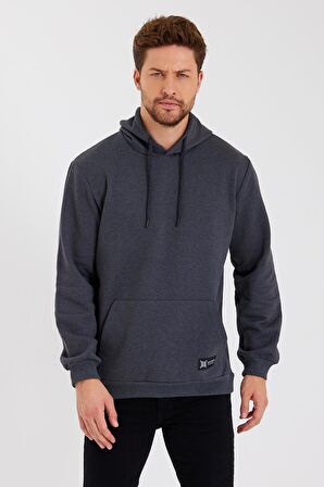 Kanguru Cepli Kapüşonlu İçi pamuklu Erkek Sweatshirt