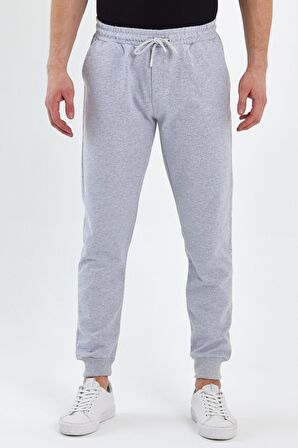 Erkek Siyah Arka Cep Etiket Detaylı Paça Lastikli Regular Fit Eşofman Altı