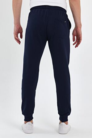 Erkek Siyah Arka Cep Etiket Detaylı Paça Lastikli Regular Fit Eşofman Altı