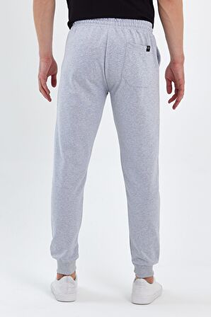 Erkek Siyah Arka Cep Etiket Detaylı Paça Lastikli Regular Fit Eşofman Altı