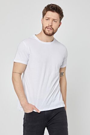 METALIC Erkek Çok Renkli T- Shirt Regular Fit Rahat Kesim Bisiklet Yaka Basic Tişört 