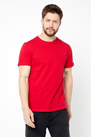 METALIC Erkek Çok Renkli T- Shirt Regular Fit Rahat Kesim Bisiklet Yaka Basic Tişört 