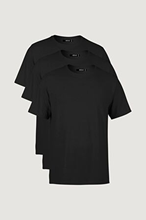 METALIC Erkek Çok Renkli T- Shirt Regular Fit Rahat Kesim Bisiklet Yaka 3'lü Basic Tişört Paketi