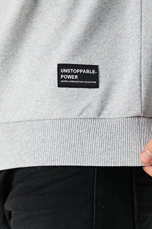 Erkek Gri Basic Bisiklet Yaka Regular Fit Normal Kesim 2 İplik Sweatshirt
