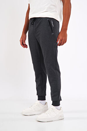  Siyah-Lacivert-Antrasit Erkek Paçası Lastikli 3'lü Eşofman Altı