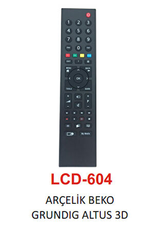 Arçelik - Beko - Grundig - Altus 3D Tv Kumandası - LCD 604