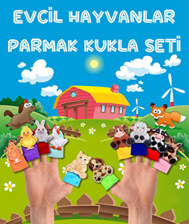 Evcil Hayvanlar 10 Parça Parmak Kukla , Eğitici Oyuncak