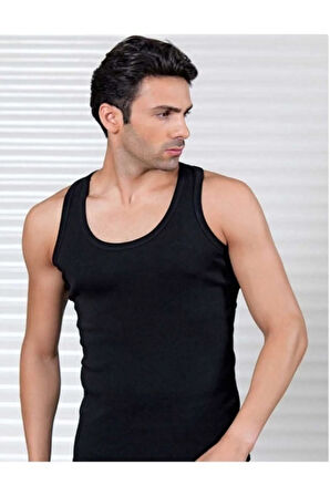 Erkek Siyah Ribana Klasik Atlet 6'lı Elf568t0102ccm6